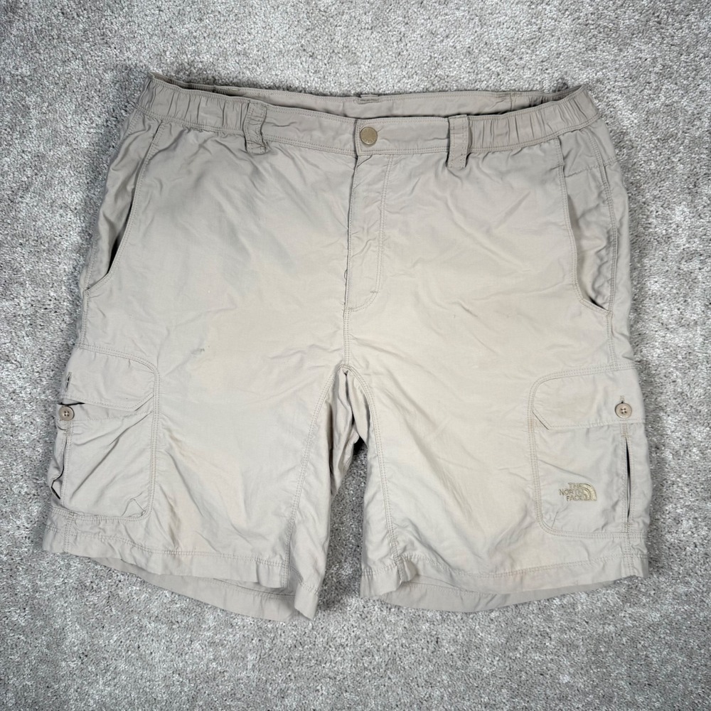 The North Face Men's Large Tan Cargo Nylon Hiking Shorts Gorpcore READ